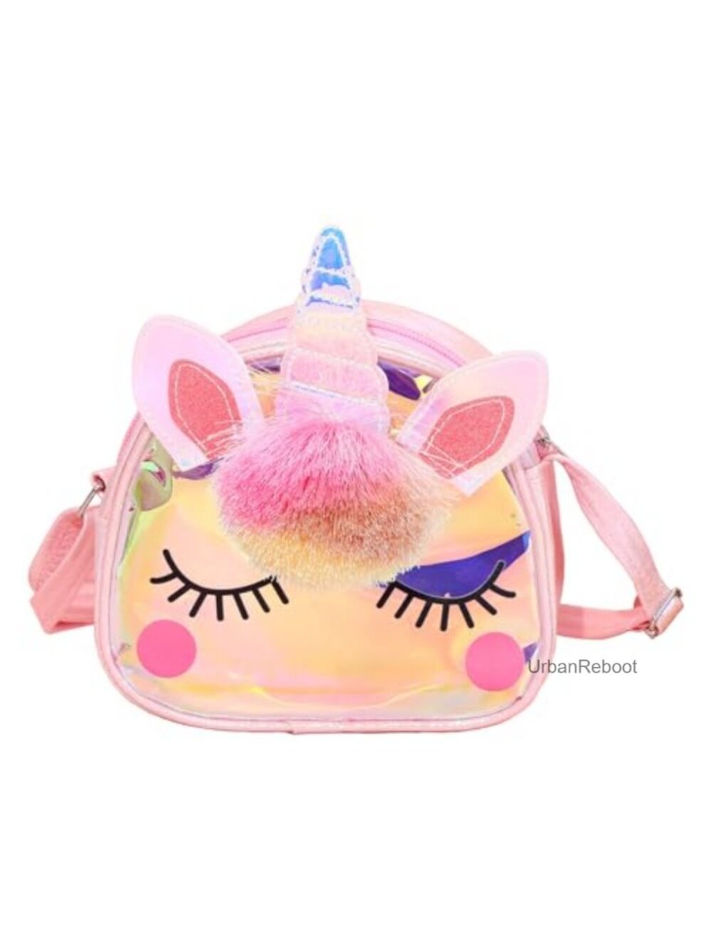 Girls Crossbody Bag Mini TPU Unicorn Purse Adjustable Strap Small Kids Sling